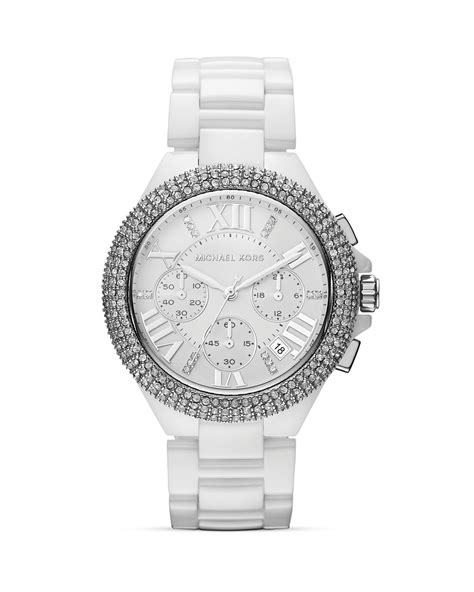 michael kors ceramic white watch|michael kors glitz watch.